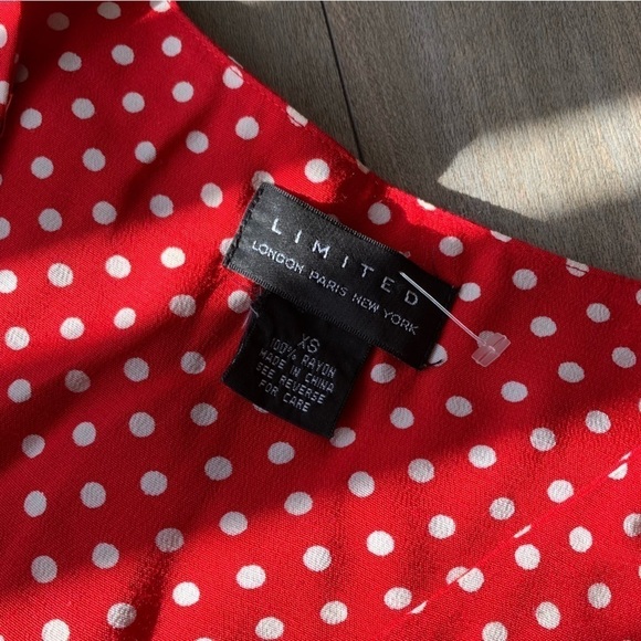 Vtg 90s Y2K The Limited polka dot romper mini dress red white size xs - Picture 3 of 5